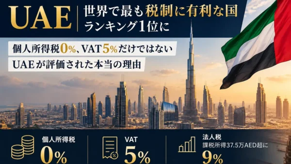 UAEが「世界で最も税制に有利な国」1位に｜個人所得税0%、VAT5%だけではない強さ