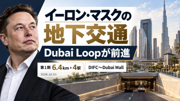 イーロン・マスクの地下交通「Dubai Loop」が前進｜DIFC〜Dubai Mallを結ぶ計画